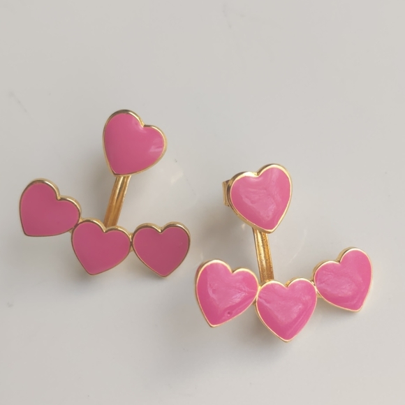 Jewelry - Pink heart earrings